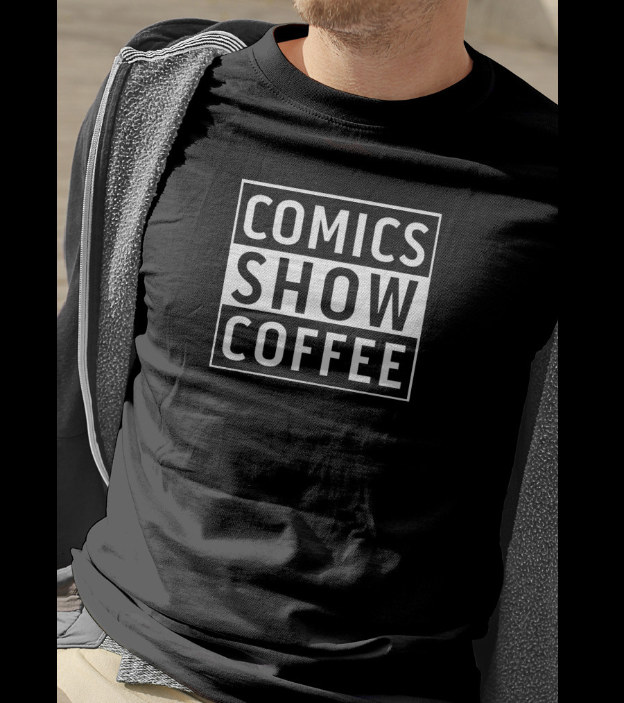 Comics Show Coffee Black And White Text Block T-Shirt