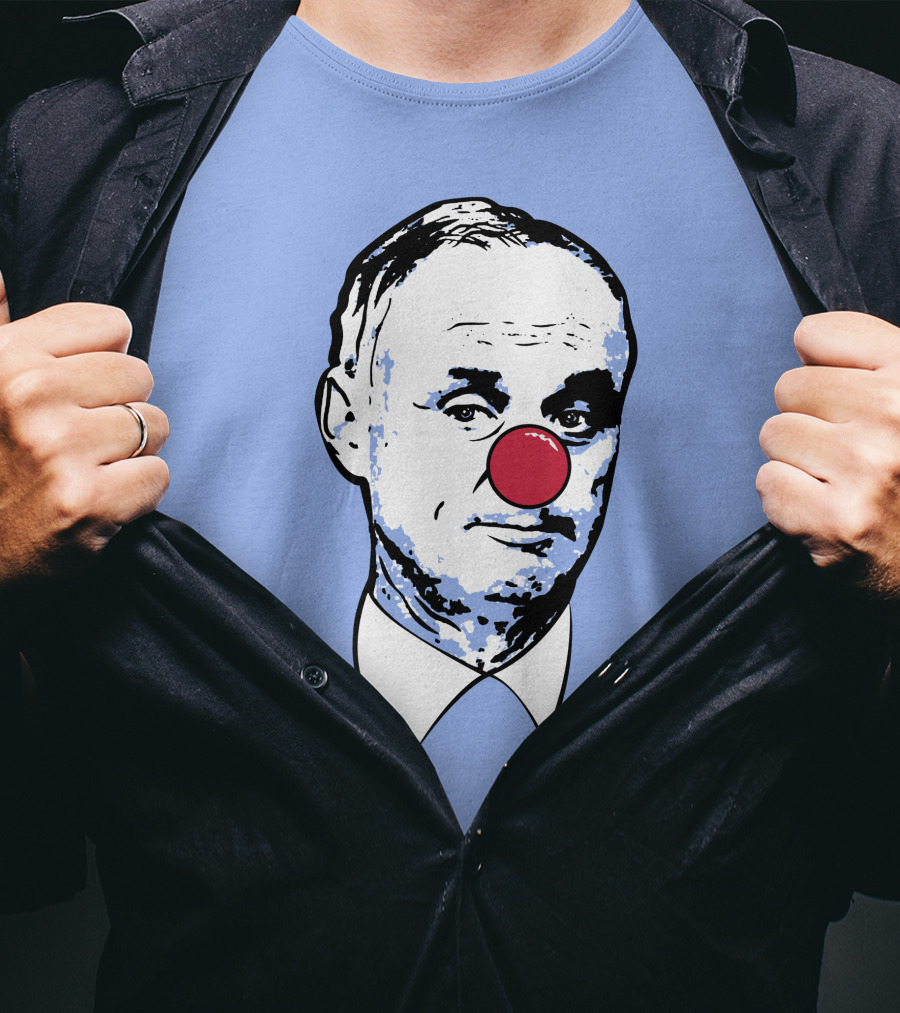 Clown Rob Manfred Blue Background Red Nose T-Shirt