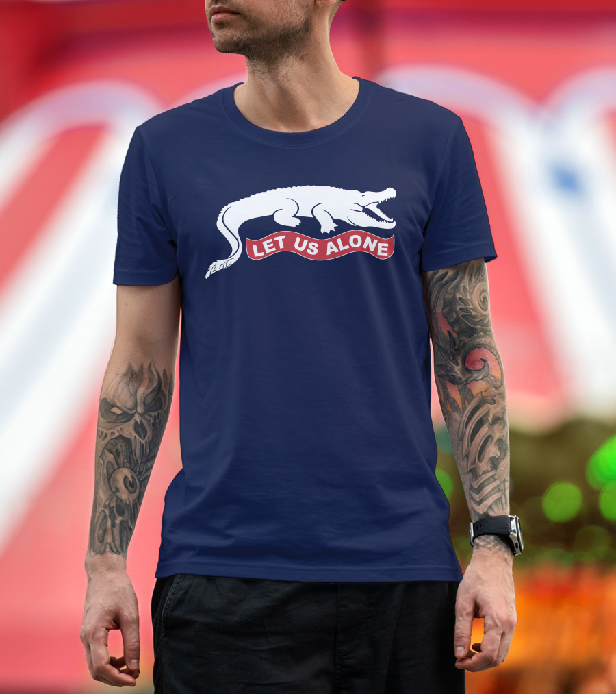 Gov Ron Desantis Gator Let Us Alone Alligator Emblem T-Shirt