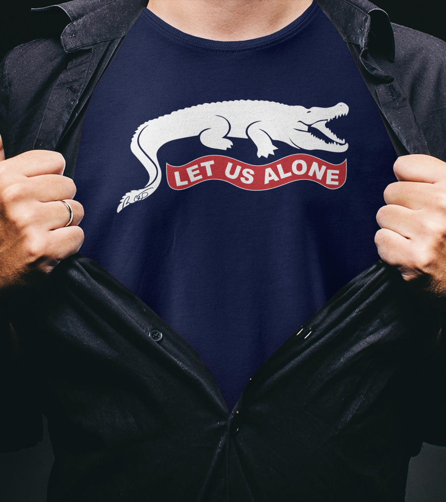 Gov Ron Desantis Gator Let Us Alone Alligator Emblem T-Shirt