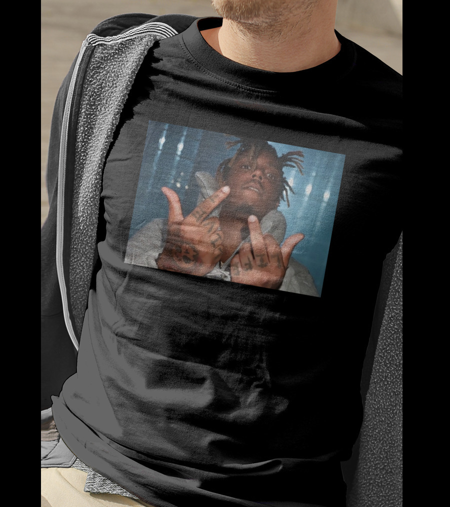 Travisworlddd Juice Wrld Middle Finger Tattoo T-Shirt