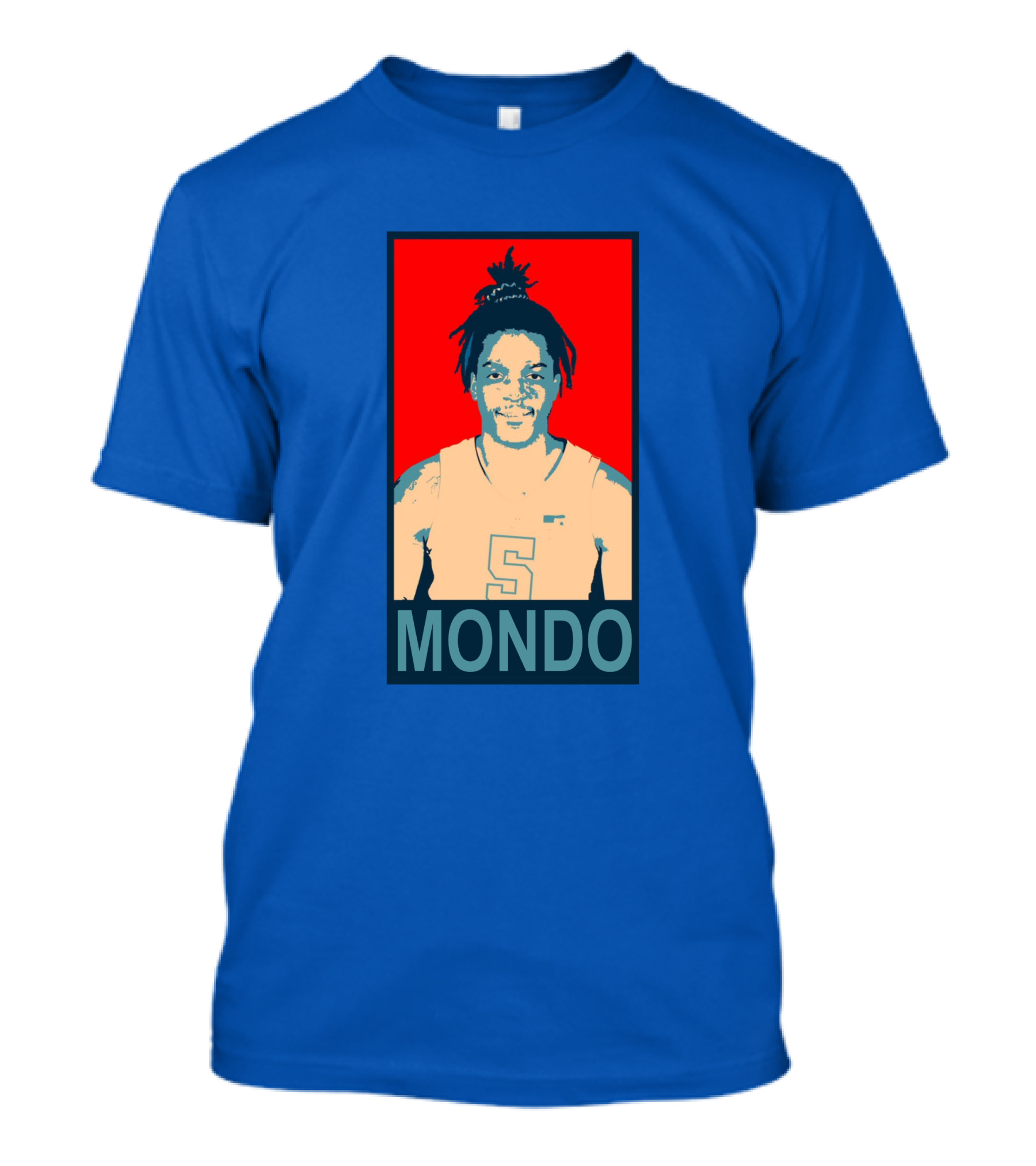 Armando Bacot Mondo Number 5 Red And Blue T-Shirt