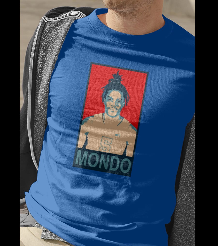 Armando Bacot Mondo Number 5 Red And Blue T-Shirt