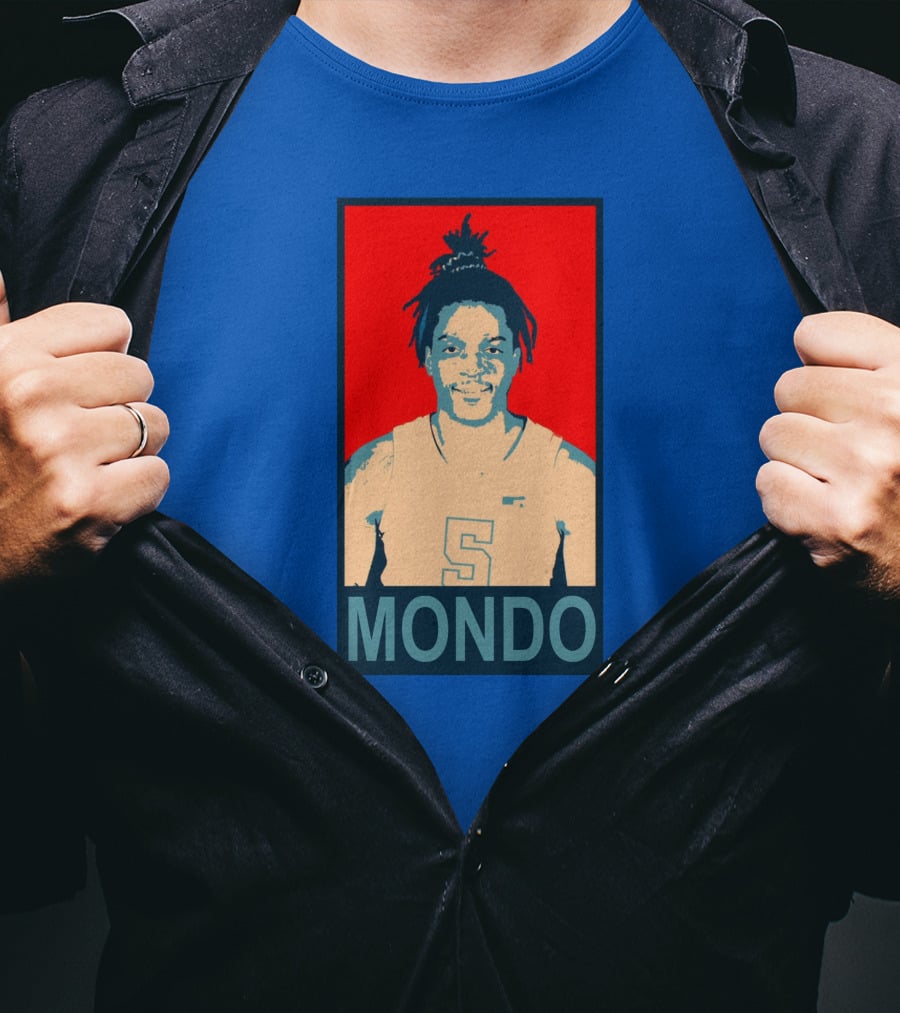 Armando Bacot Mondo Number 5 Red And Blue T-Shirt