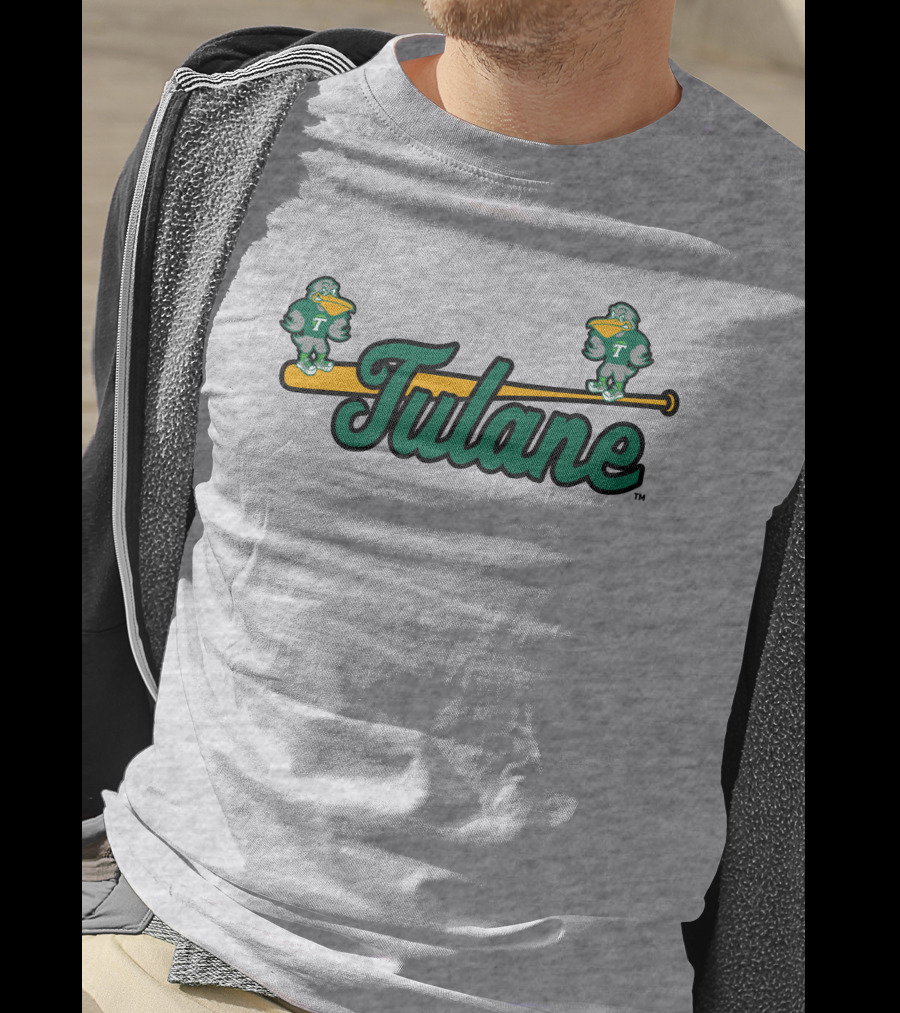Tulane Green Wave Baseball Bat Birds T-Shirt
