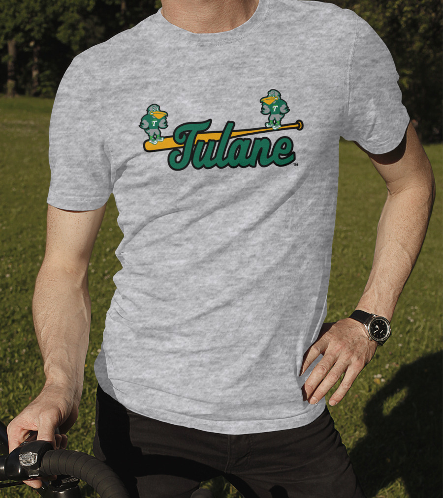 Tulane Green Wave Baseball Bat Birds T-Shirt