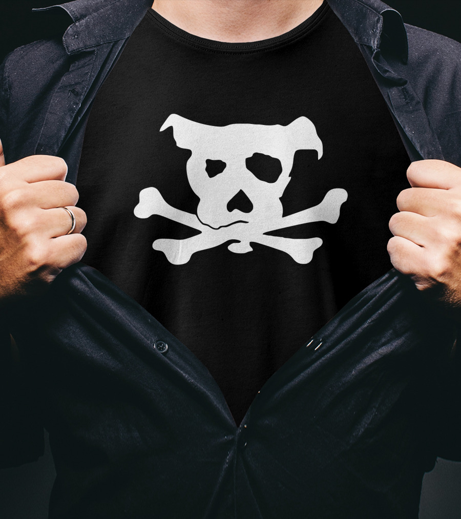 Pirate Dog Skull And Crossbones T-Shirt
