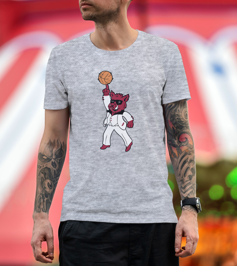 Arkansas The Ark Dancing Hog Disco Basketball T-Shirt