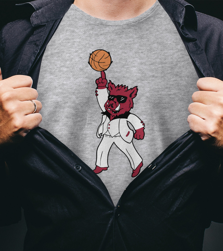 Arkansas The Ark Dancing Hog Disco Basketball T-Shirt