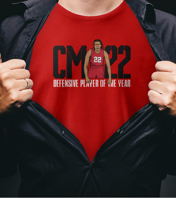 Caleb McConnell X The Players Trunk CM 22 Defensive Player Of The Year Red Basketball T-Shirt