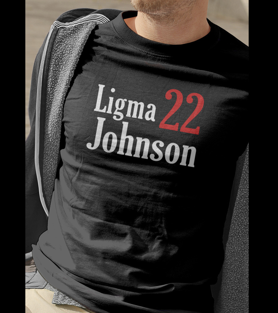 Ligma Johnson 22 Typography Bold Red White T-Shirt