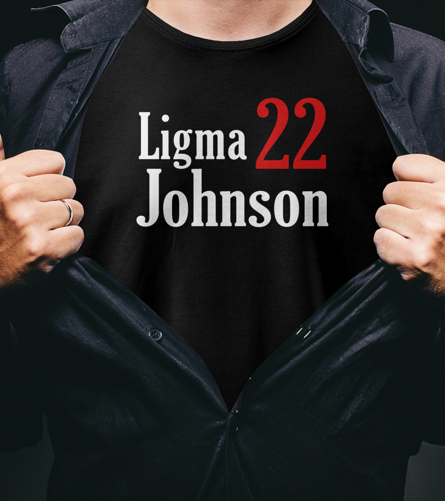 Ligma Johnson 22 Typography Bold Red White T-Shirt