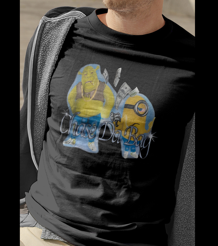 Chase Da Bag Shrek Minion Money T-Shirt