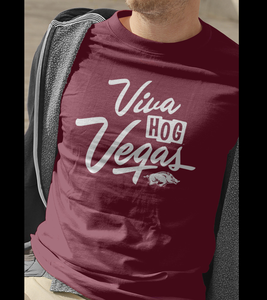 Viva Hog Vegas Arkansas Razorbacks Inspired Pig T-Shirt