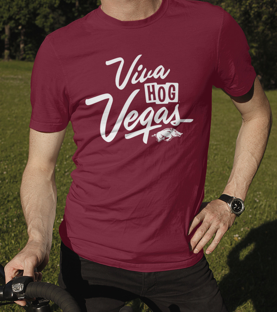 Viva Hog Vegas Arkansas Razorbacks Inspired Pig T-Shirt