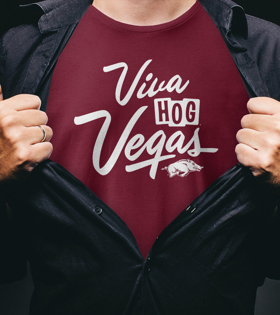 Viva Hog Vegas Arkansas Razorbacks Inspired Pig T-Shirt