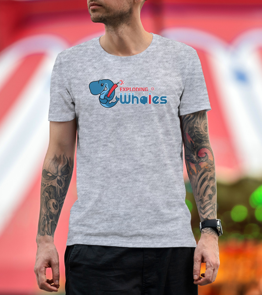Eugene Emeralds Exploding Whales Whale Holding Dynamite T-Shirt