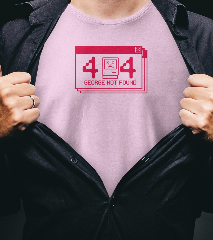 Georgenotfound 404 Error Crying Computer Pink T-Shirt