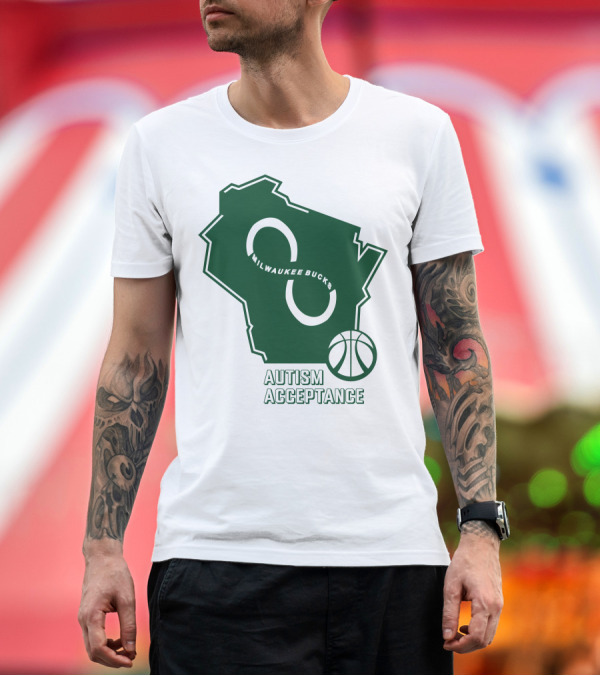 Premium T-Shirt: Milwaukee Bucks Autism Acceptance Infinity Symbol Basketball T-Shirt Milwaukee Bucks Autism Acceptance Infinity Symbol Basketball T-Shirt