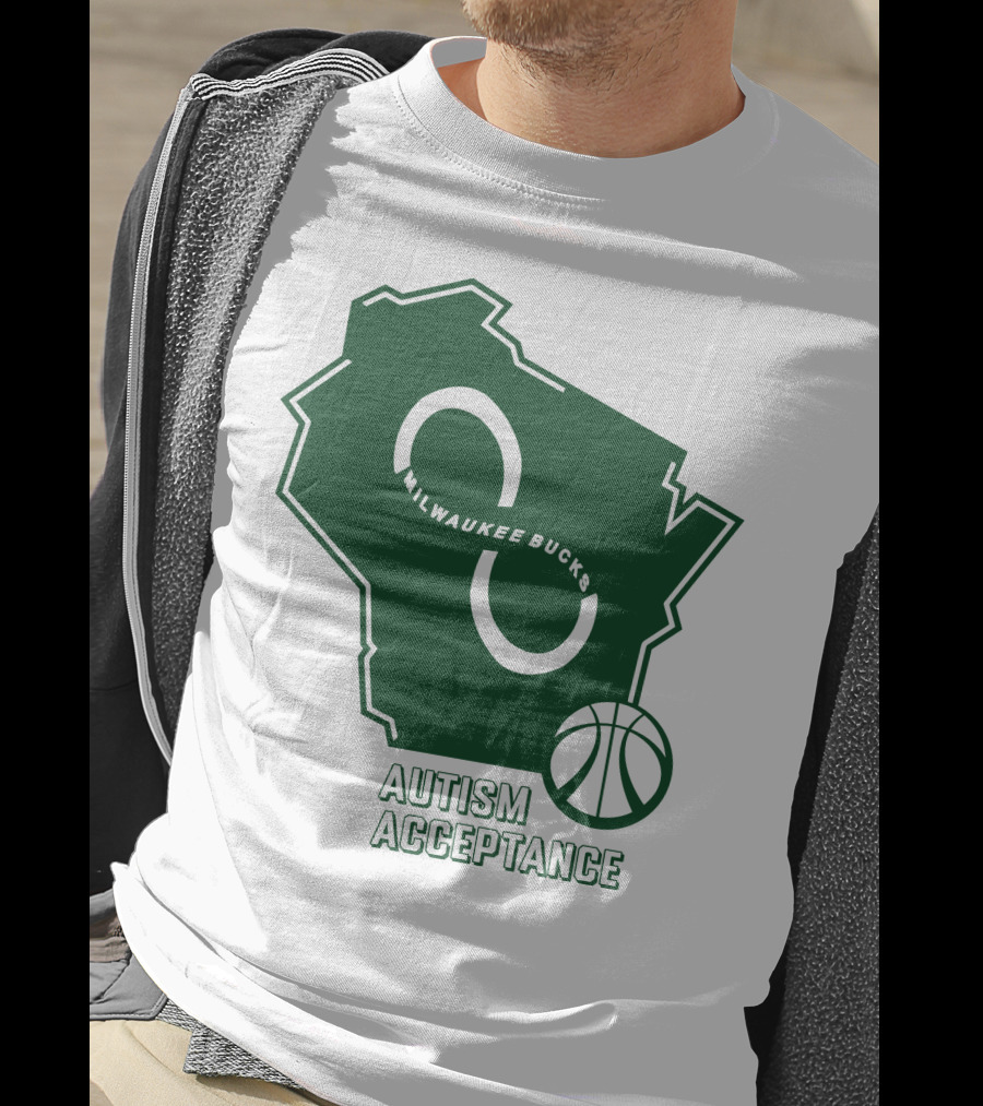 Milwaukee Bucks Autism Acceptance Infinity Symbol Basketball T-Shirt