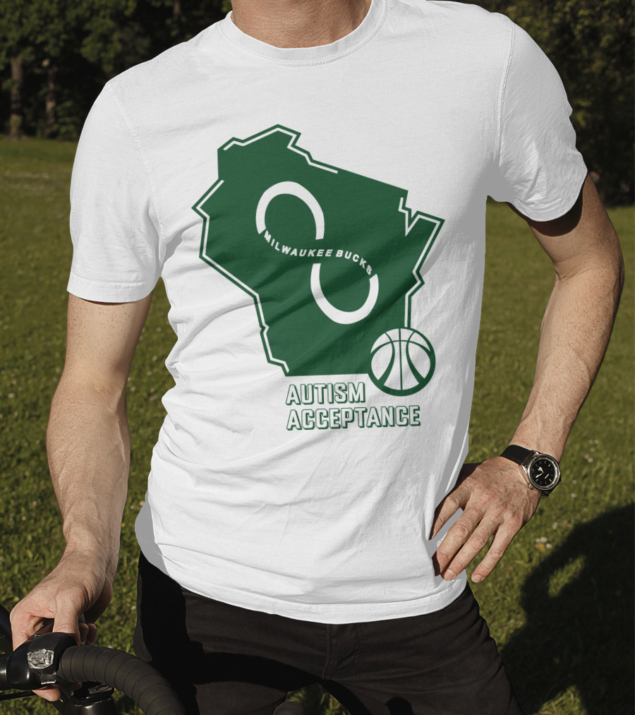 Milwaukee Bucks Autism Acceptance Infinity Symbol Basketball T-Shirt