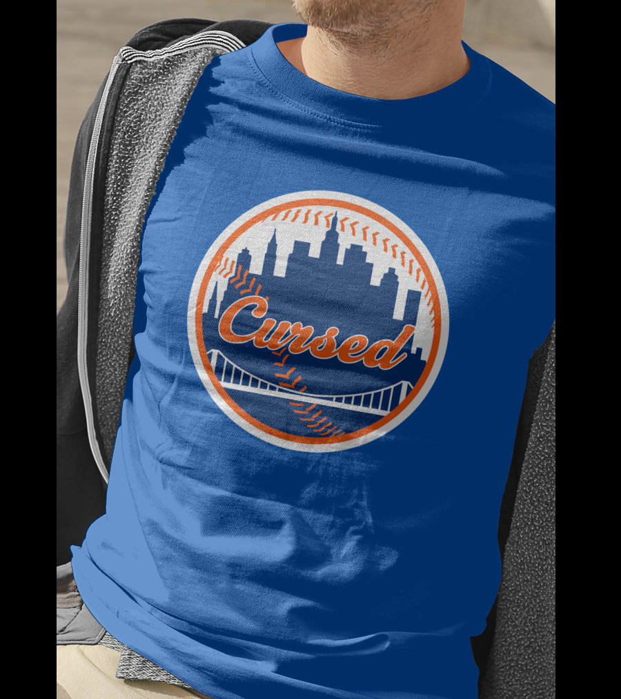 Cursed Mets Baseball Skyline Bridge T-Shirt