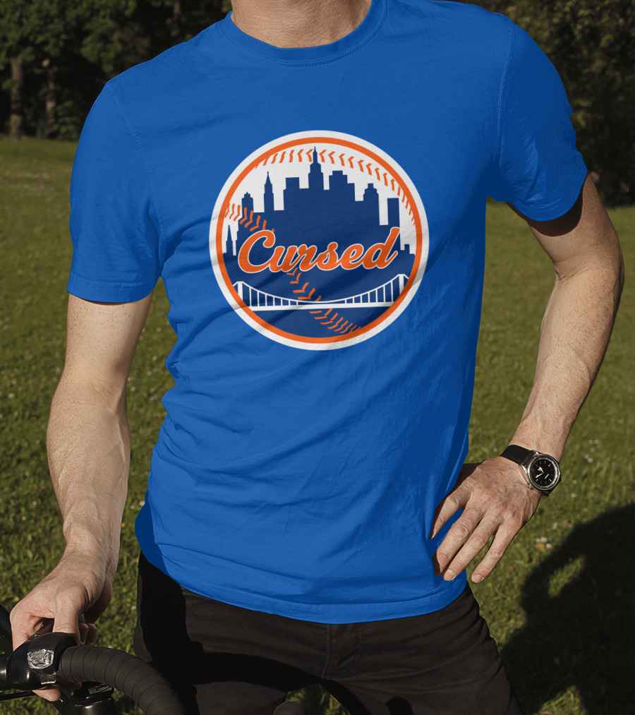 Cursed Mets Baseball Skyline Bridge T-Shirt