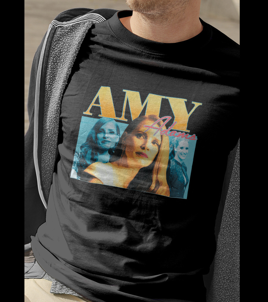 AMY Adams Multicolor Portrait Montage With Retro Script T-Shirt