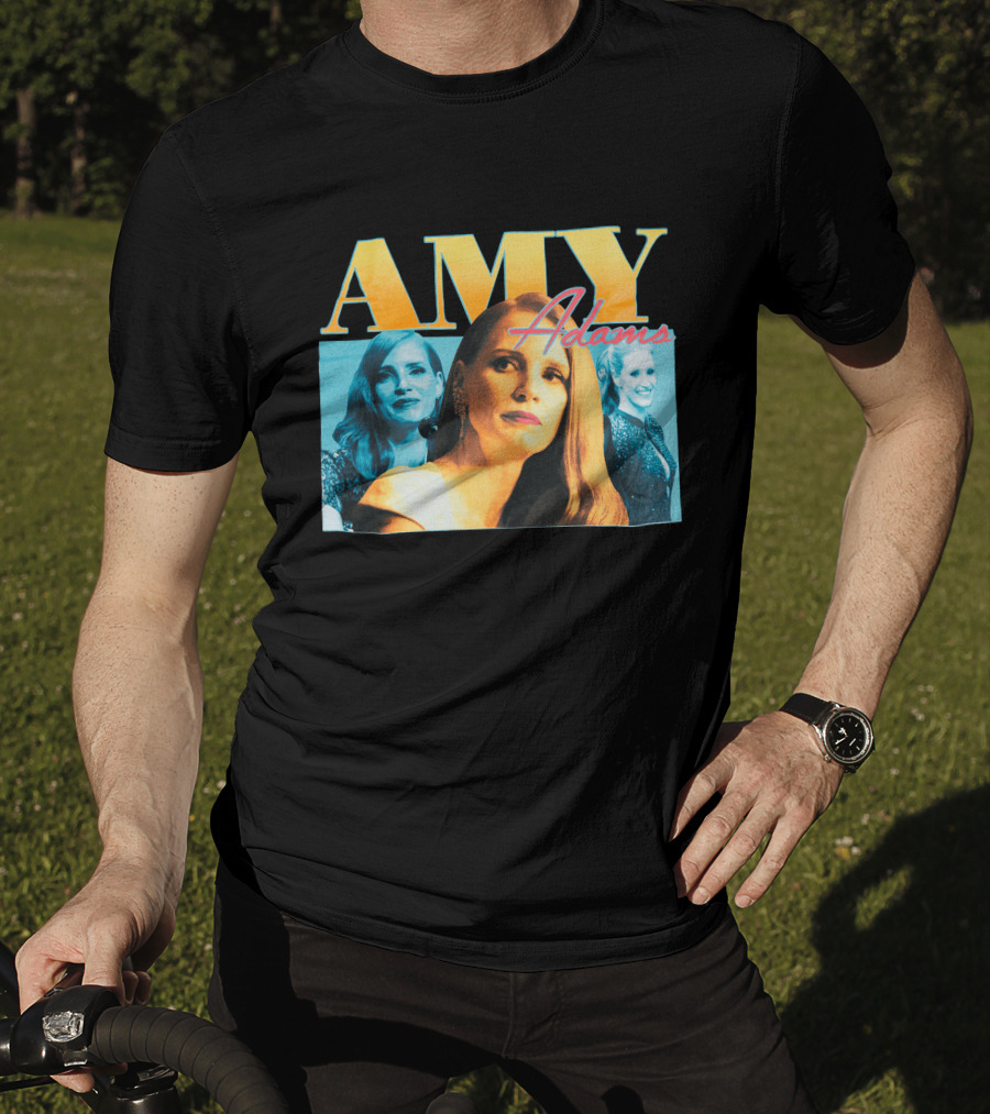 AMY Adams Multicolor Portrait Montage With Retro Script T-Shirt