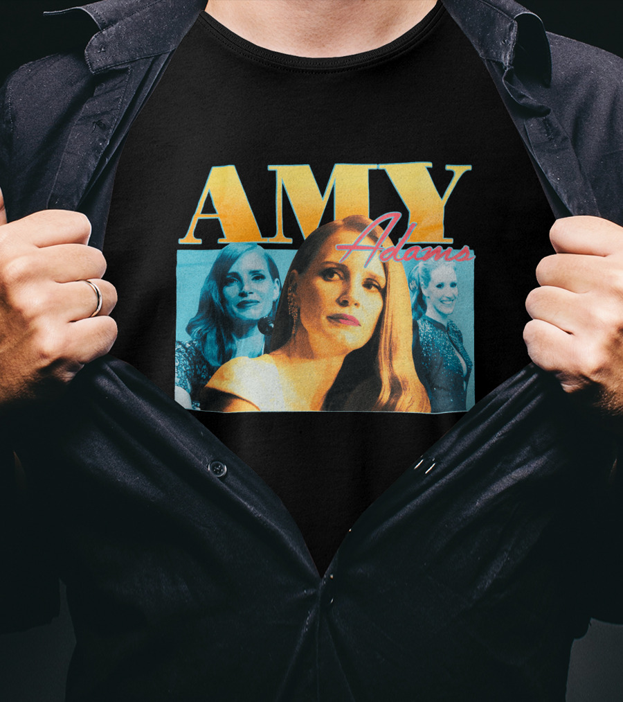 AMY Adams Multicolor Portrait Montage With Retro Script T-Shirt