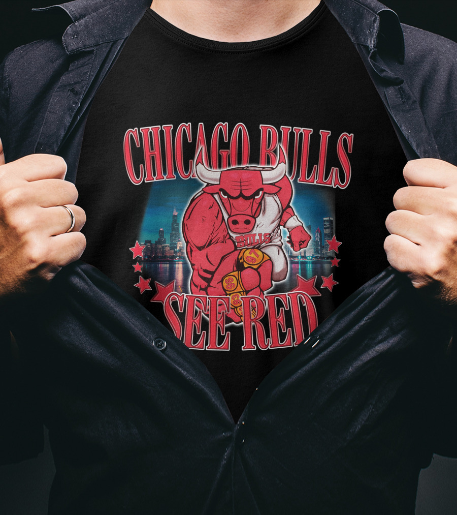 Chicago Bulls See Red Skyline 2XtremeBounce T-Shirt