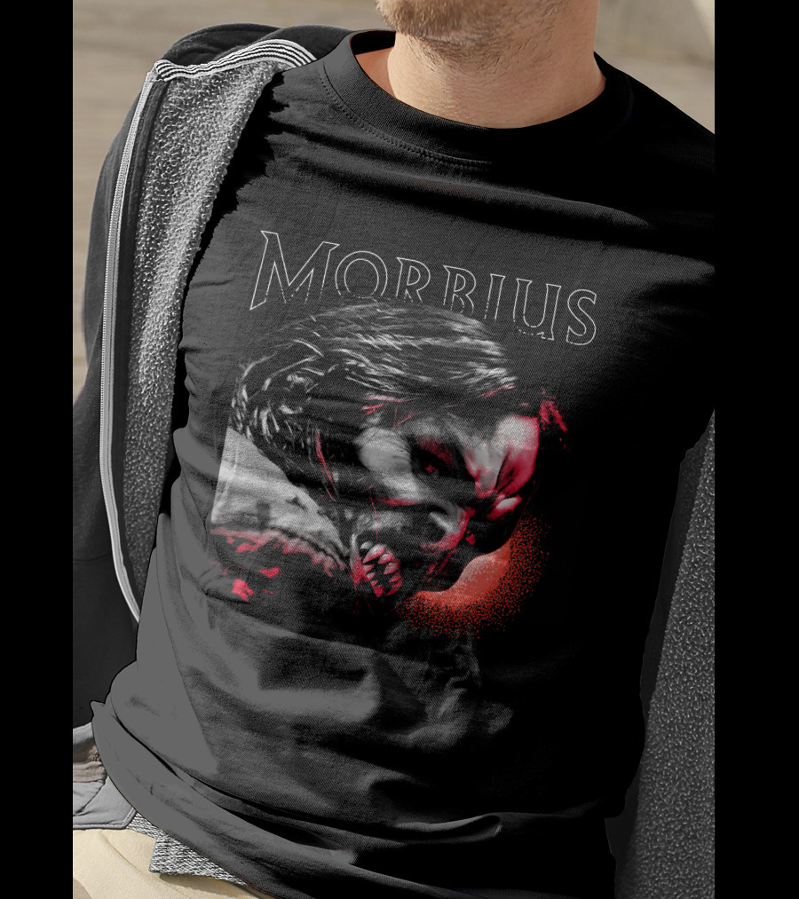 Morbius Jared Leto Vampire Face Artwork Red Glow T-Shirt