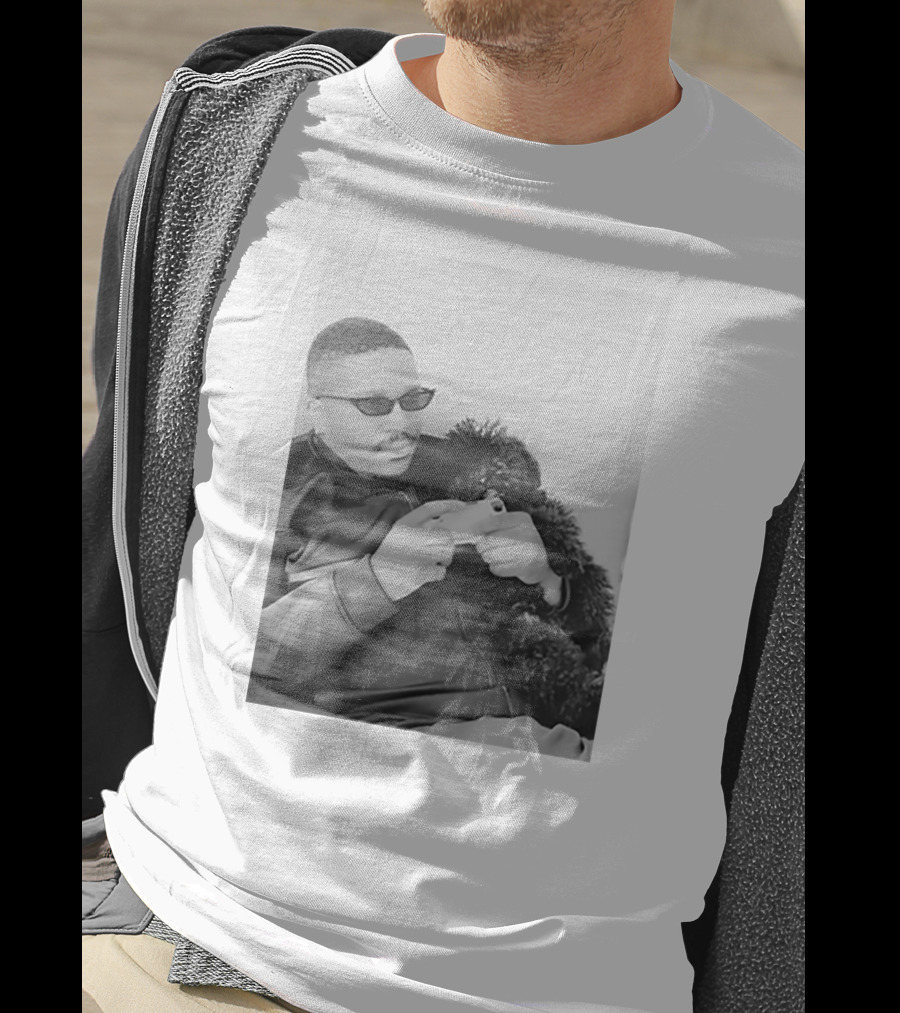 Father's Tiny Shades Relaxing With Pet On Couch T-Shirt