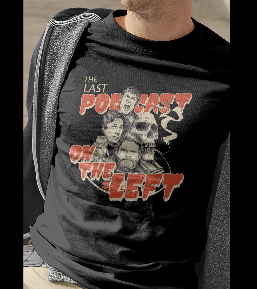 The Last Podcast On The Left Classic Logo With Illustrations And Skull T-Shirt