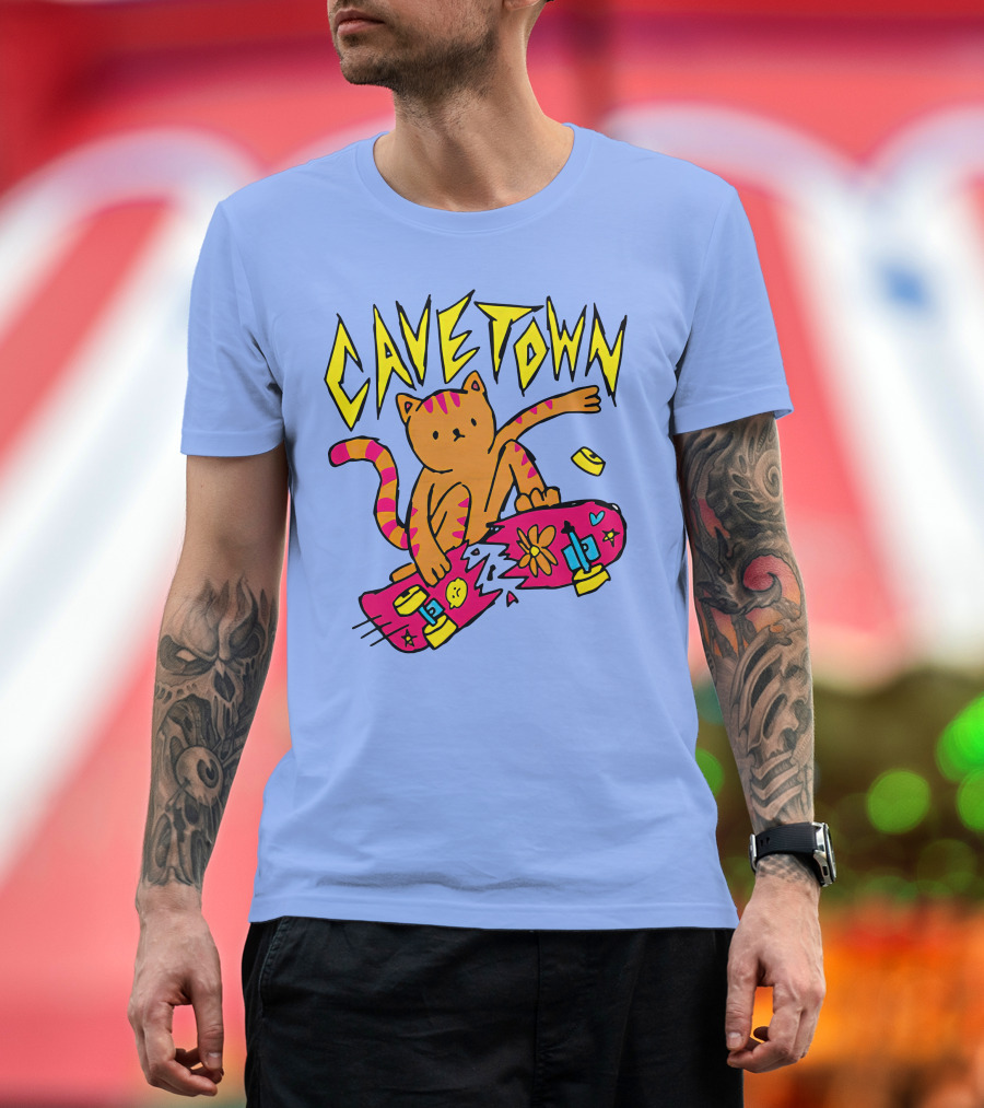 Cavetown Cat Skateboard Fun T-Shirt
