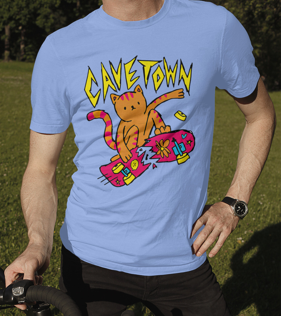 Cavetown Cat Skateboard Fun T-Shirt