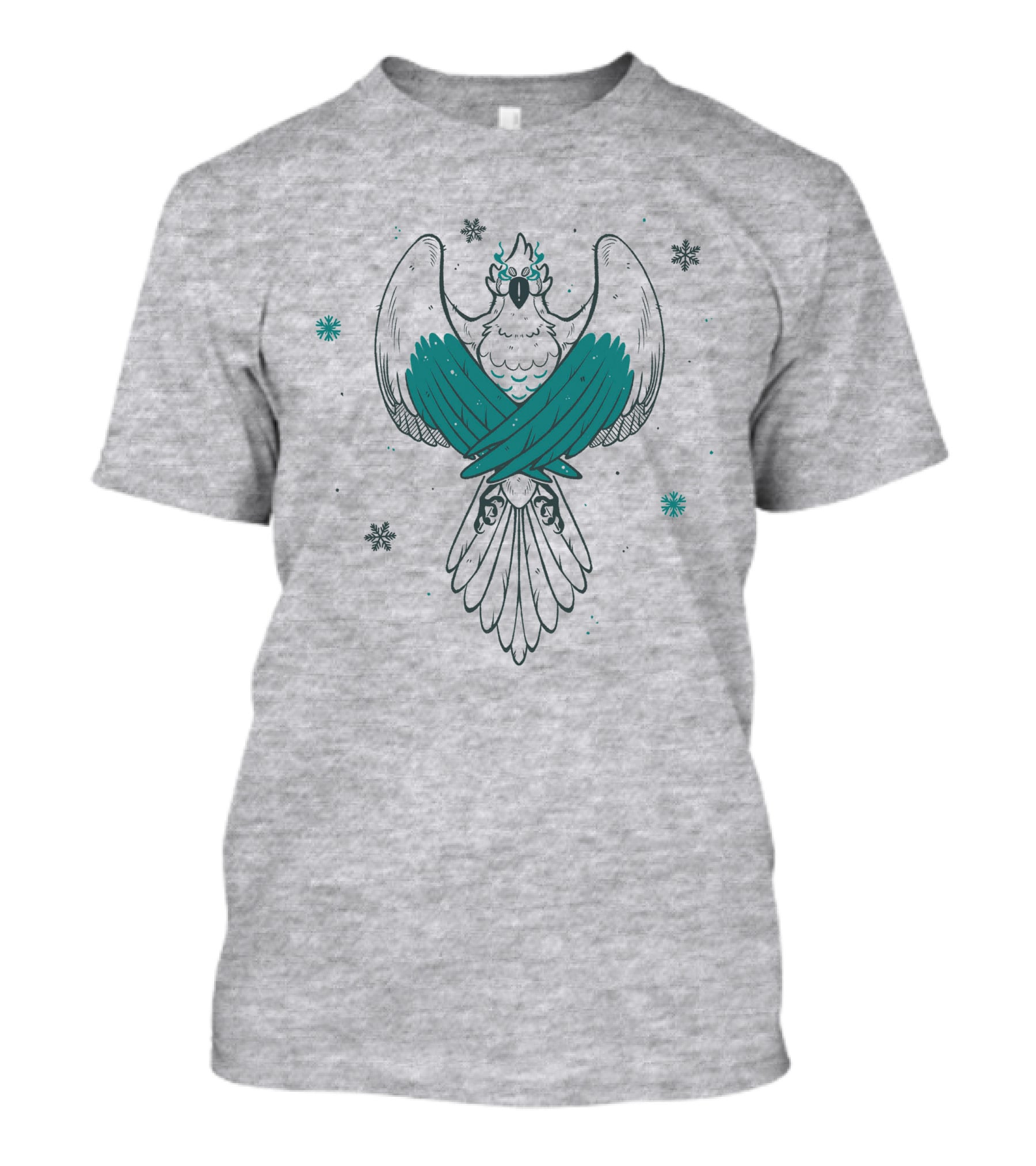 Jaiden Animations Bird With Teal Wings And Snowflakes T-Shirt