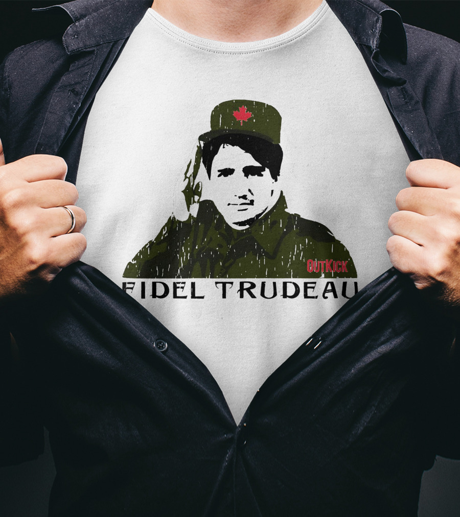 Fidel Trudeau Outkick Maple Leaf Military T-Shirt