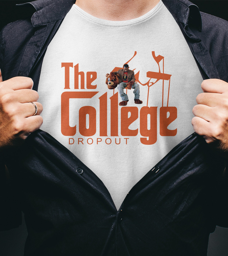 The College Dropout Godfather Parody Art Featuring Iconic Bear Puppet Strings T-Shirt