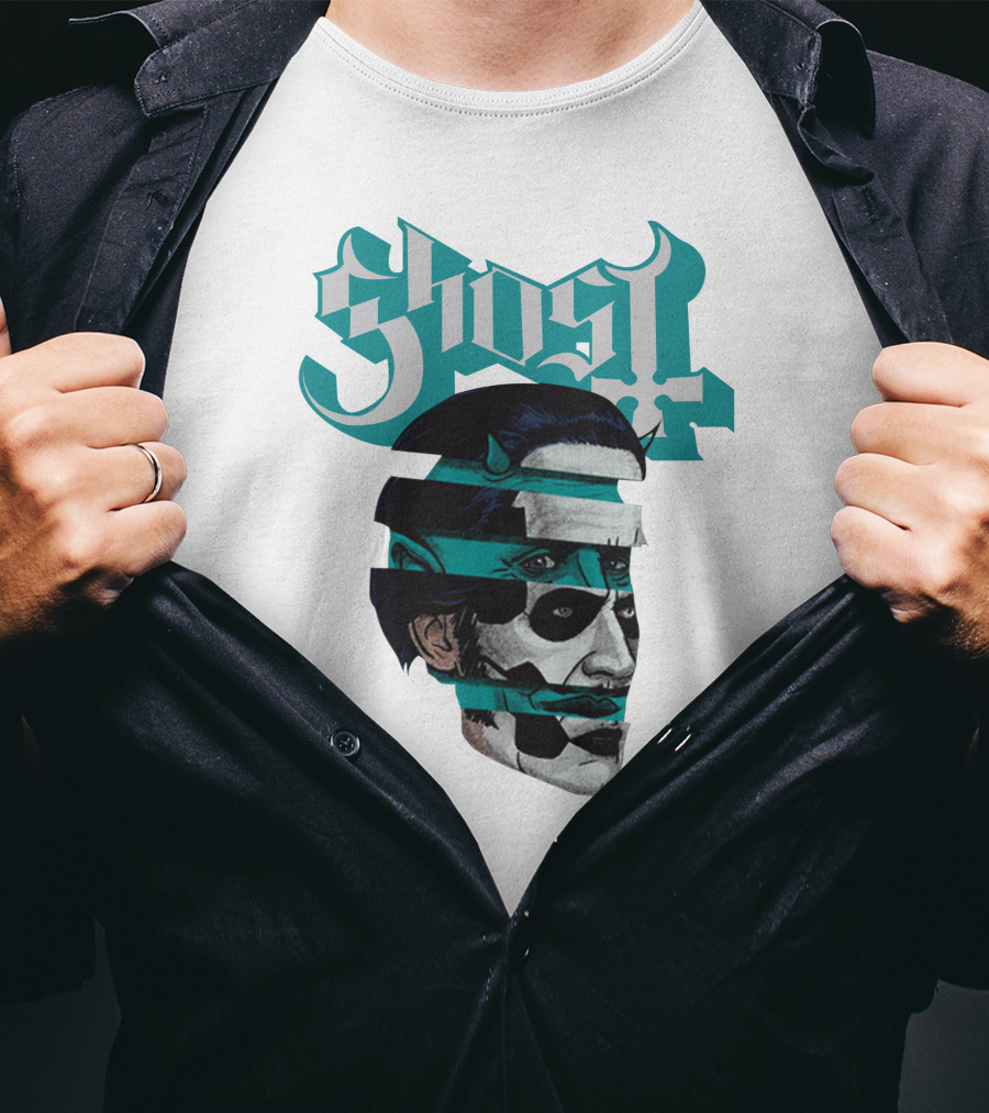 Ghost Band Fragmented Face T-Shirt