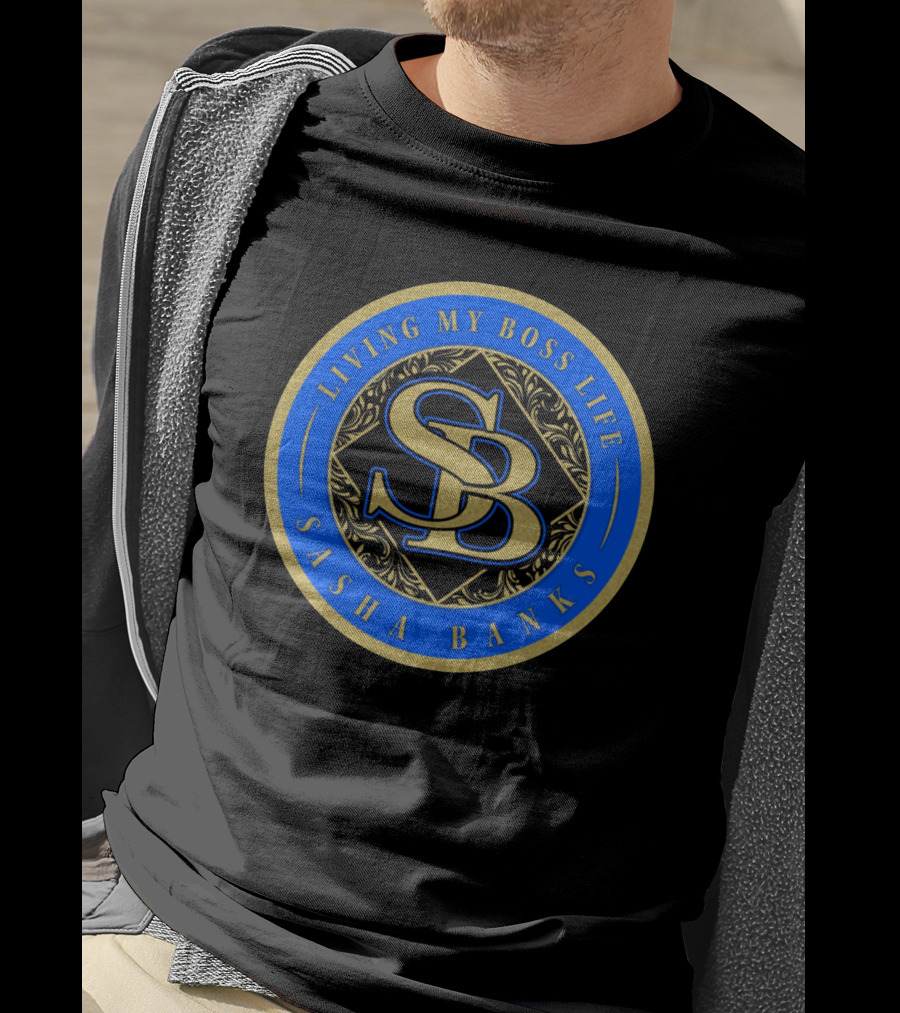 Living My Boss Life Sasha Banks SB Emblem T-Shirt