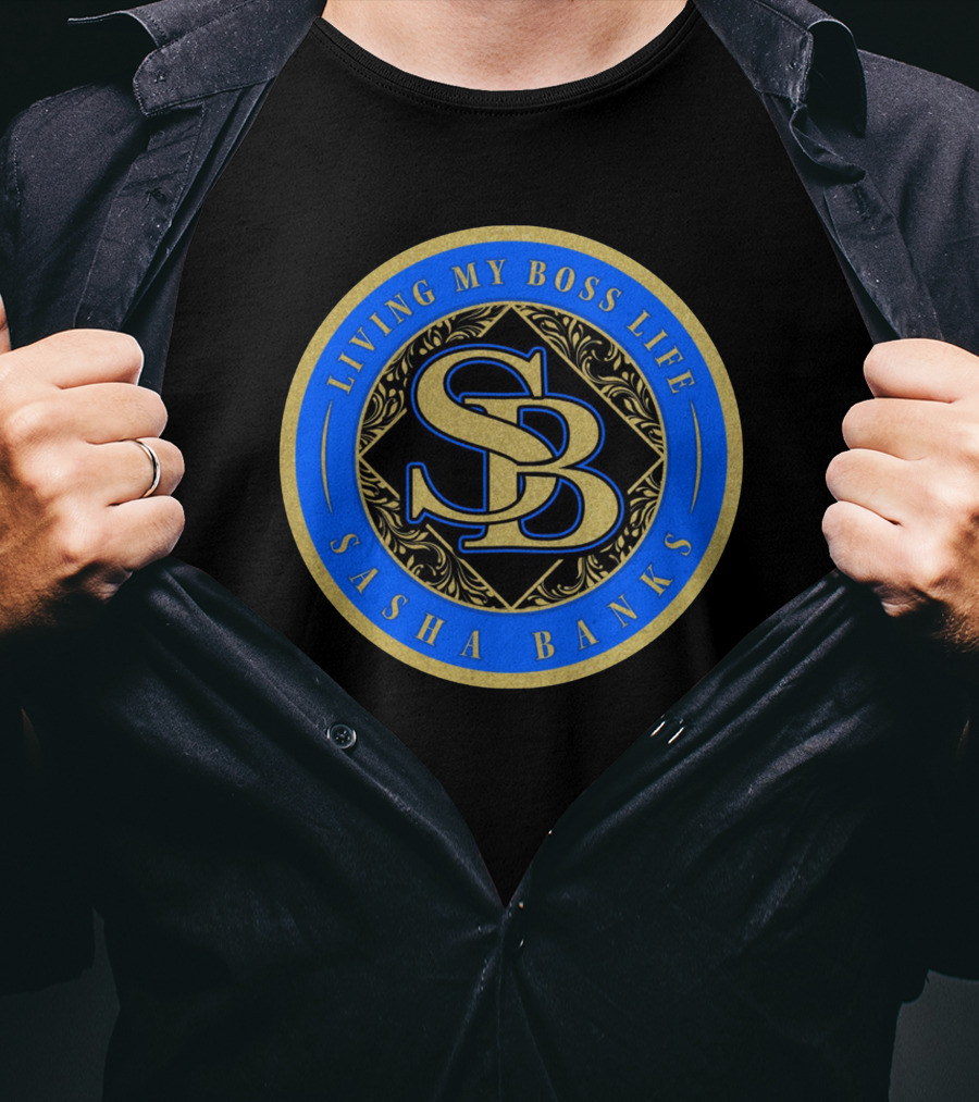 Living My Boss Life Sasha Banks SB Emblem T-Shirt