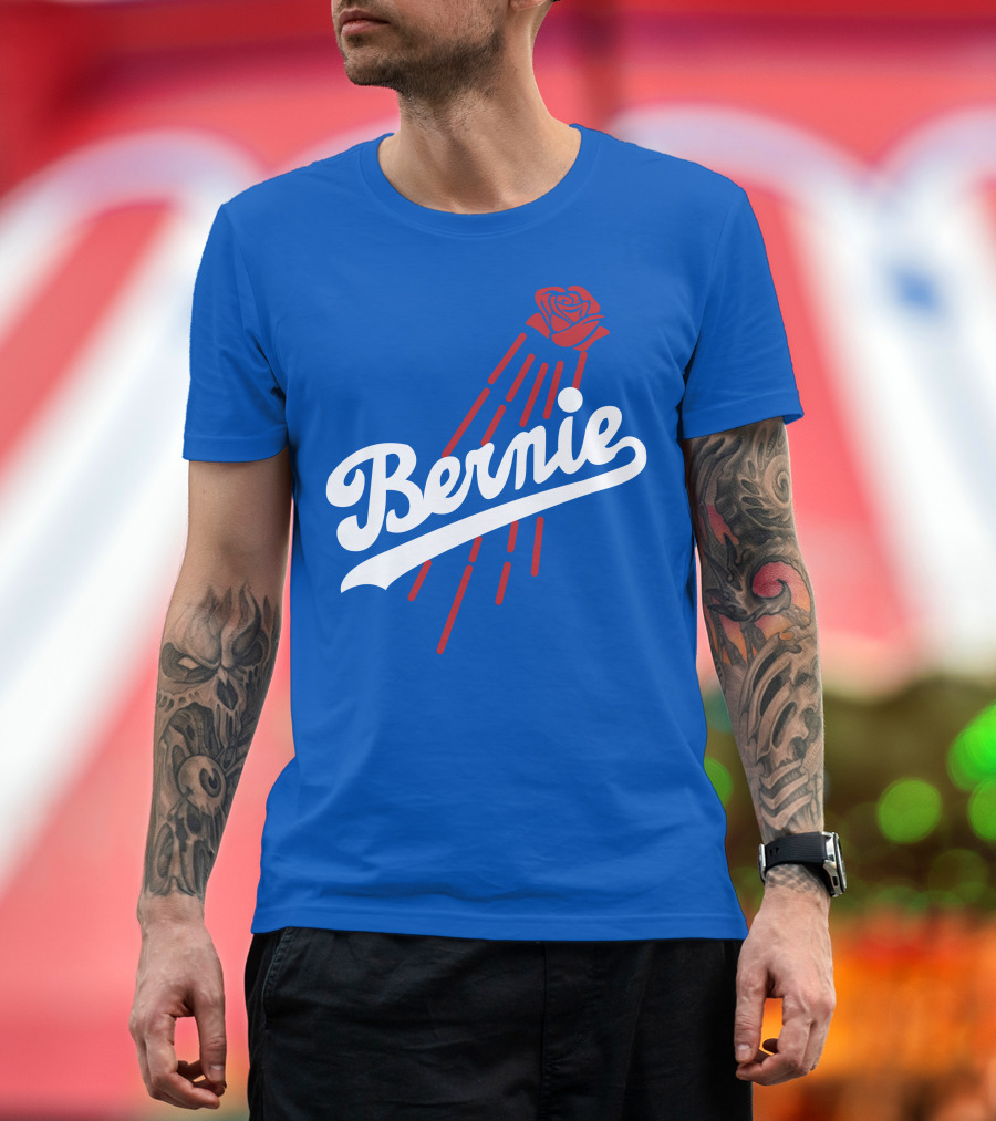 Bernie Sanders Dodgers Logo Rose T-Shirt