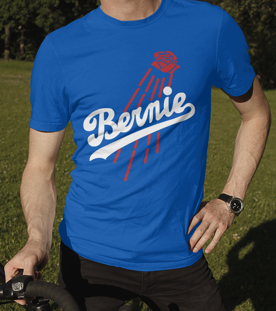 Bernie Sanders Dodgers Logo Rose T-Shirt