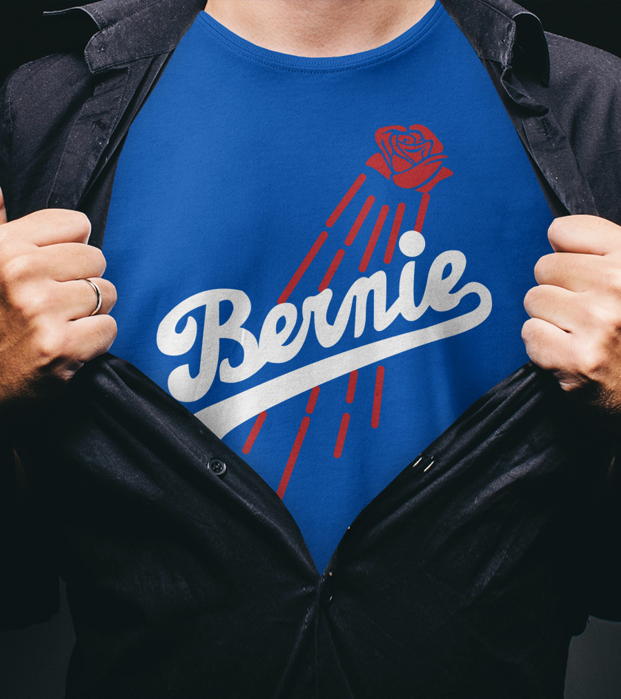 Bernie Sanders Dodgers Logo Rose T-Shirt