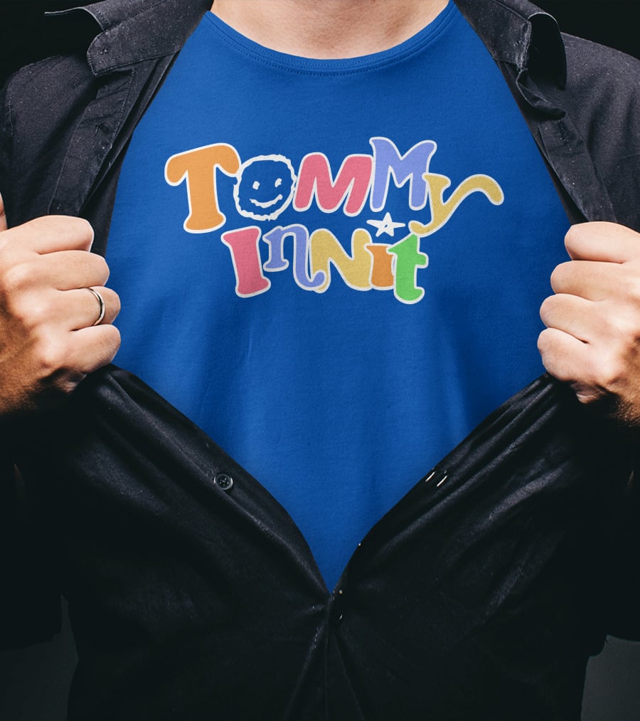TommyInnit Colorful Text Design With Smiley Face And Star T-Shirt
