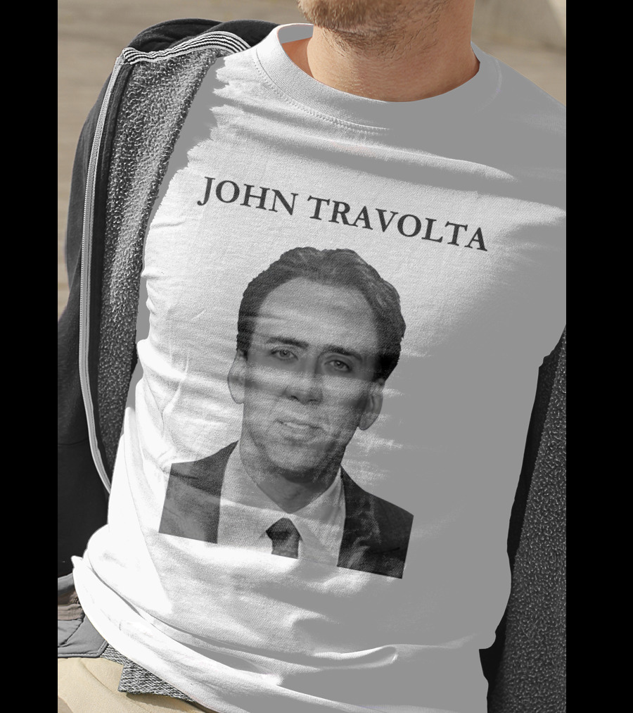 John Travolta Nicolas Cage Face Swap T-Shirt