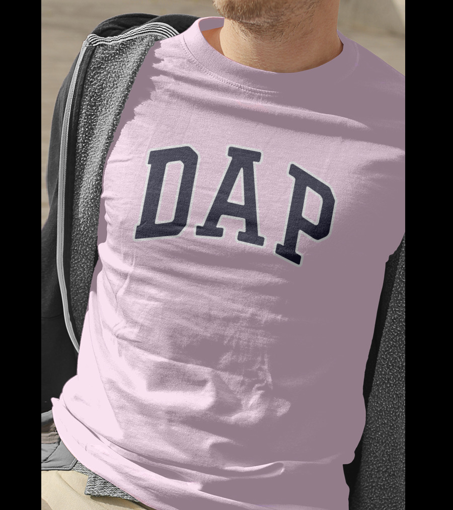 Dap College Style Athletic Lettering Pink Background T-Shirt