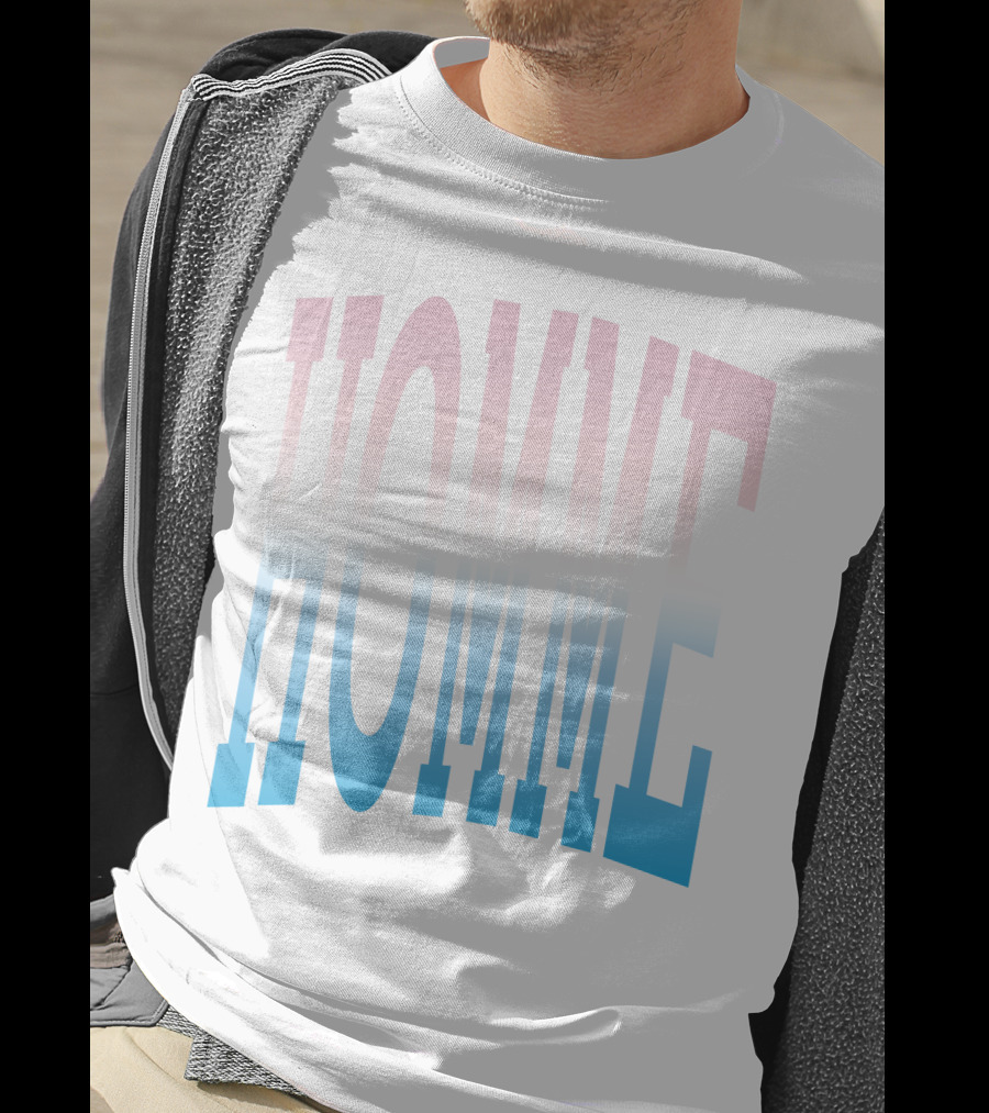 Homme Femme Pink Blue Gradient Text T-Shirt