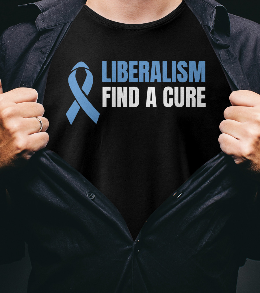 Liberalism Find A Cure Blue Awareness T-Shirt